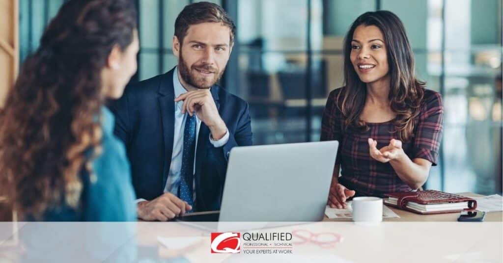 An HR team discussing strategies